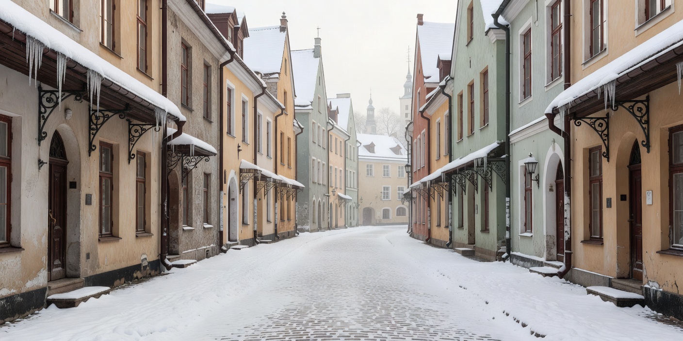 Tallinn old town winter architecture